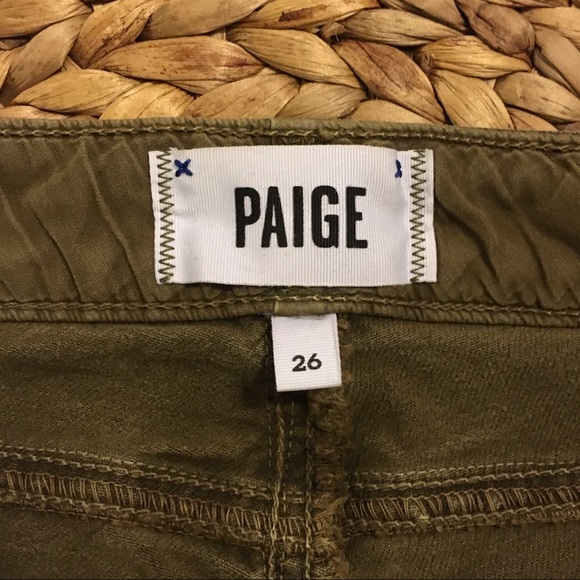 PAIGE ARMY GREEN ZIP-LEG MARLEY JEANS—LIKE NEW!!! - Picture 4 of 8